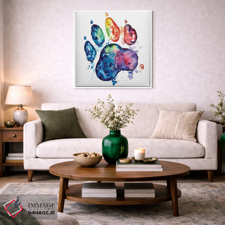 تابلو دکوراتیو گربه رنگارنگ اثر لیزا وایت هاوس - D1W