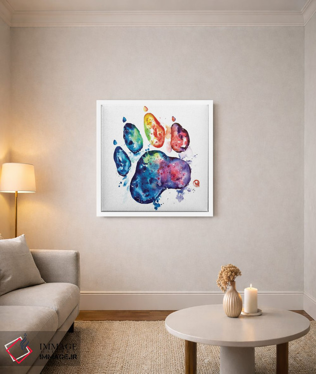 تابلو دکوراتیو گربه رنگارنگ اثر لیزا وایت هاوس - D3W