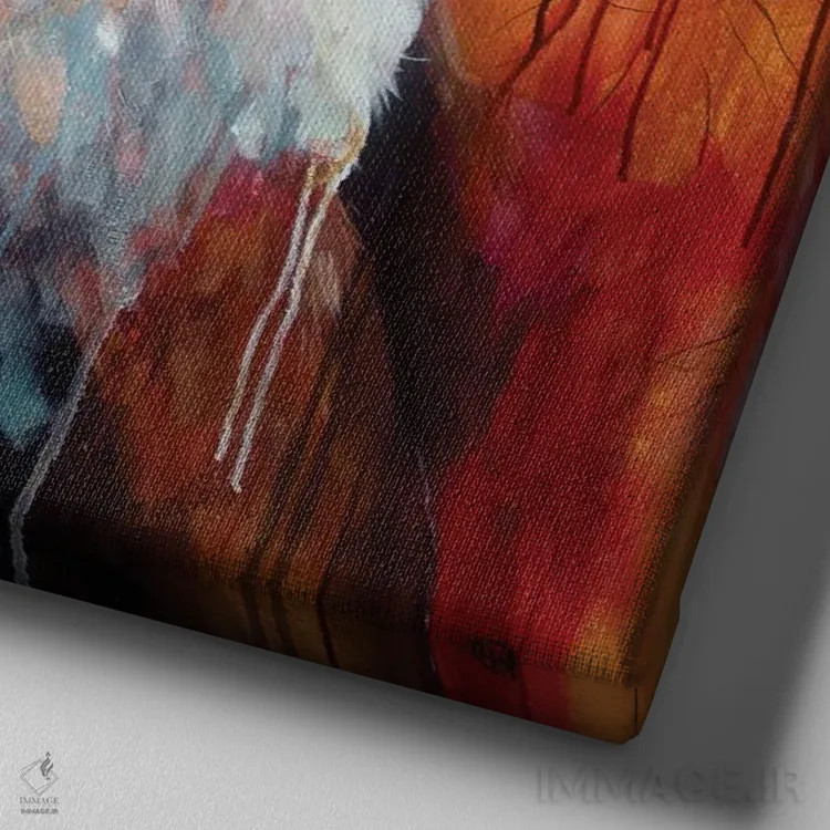 تابلو دکوراتیو کشف اثر لیزا وایت هاوس - نمای نزدیک بافت بوم