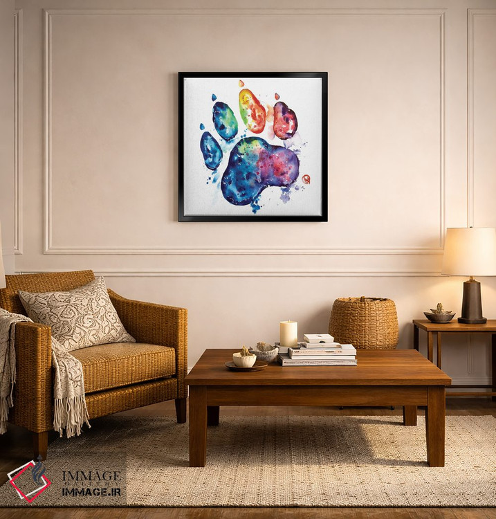 تابلو دکوراتیو گربه رنگارنگ اثر لیزا وایت هاوس - D5B