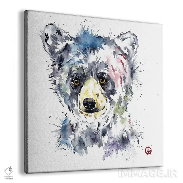 تابلو دکوراتیو توله خرس سیاه اثر لیزا وایت هاوس - نمای پرسپکتیو محصول