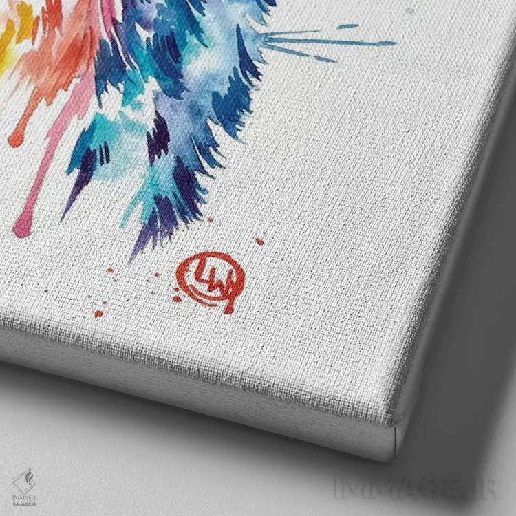 تابلو دکوراتیو سگ برنیز کوهستان اثر لیزا وایت هاوس - نمای نزدیک بافت بوم