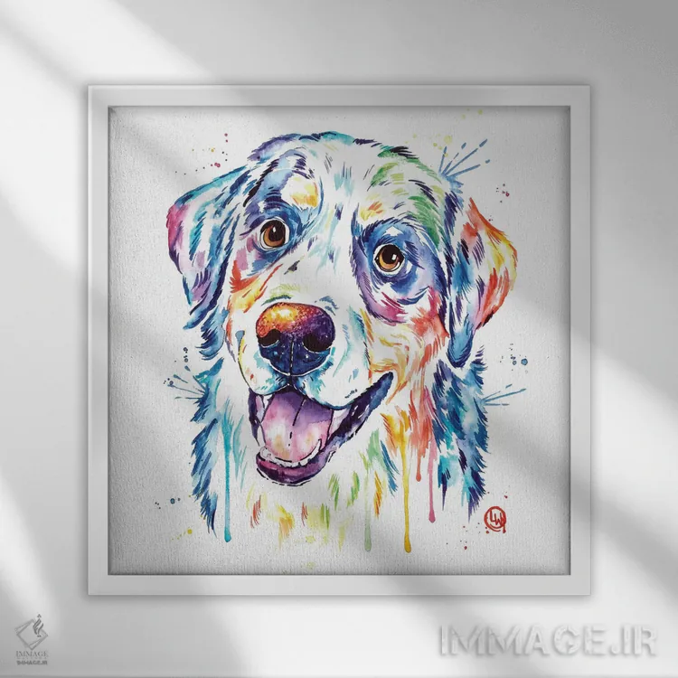تابلو دکوراتیو سگ برنیز کوهستان اثر لیزا وایت هاوس - نمای قابدار سفید