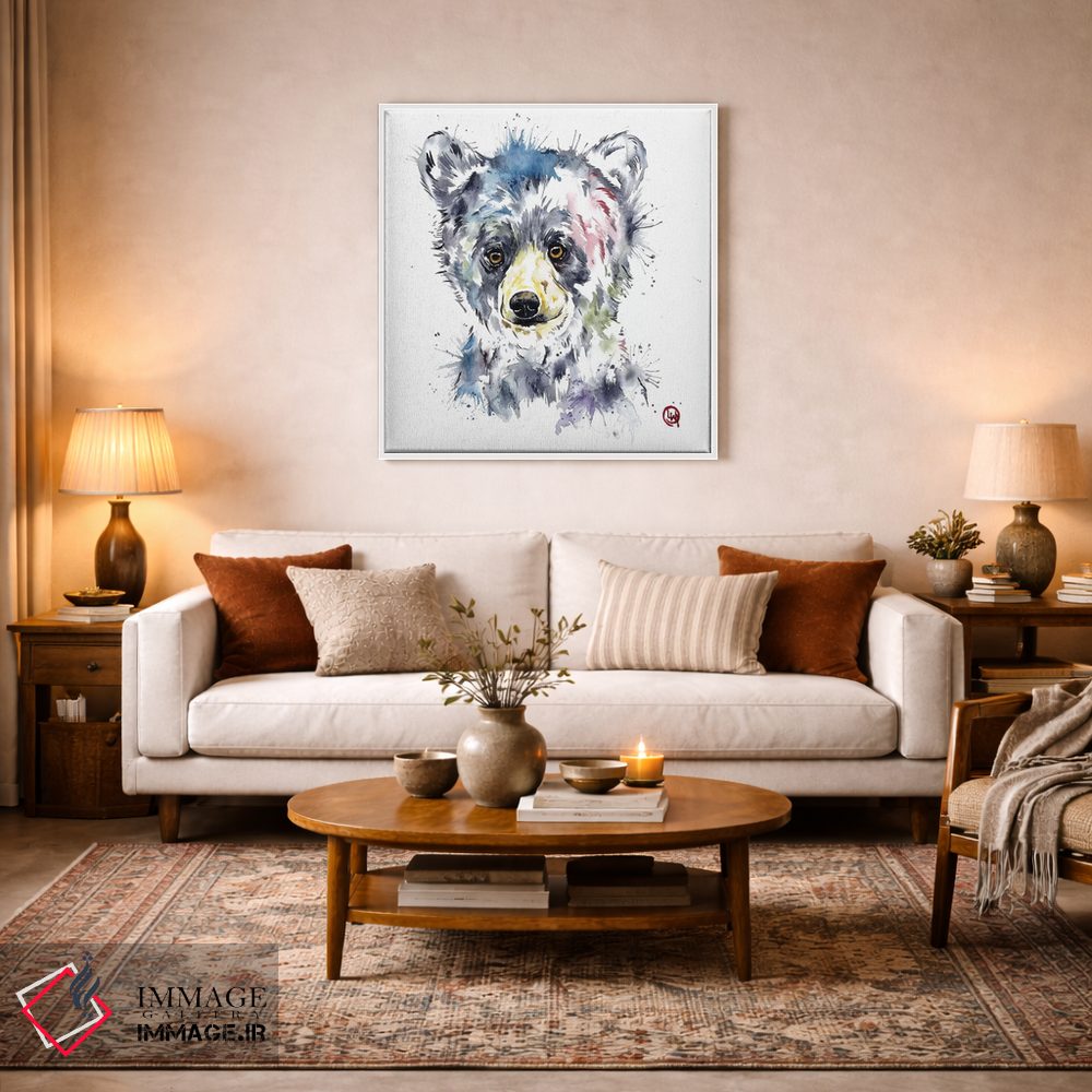 تابلو دکوراتیو توله خرس سیاه اثر لیزا وایت هاوس - D2W