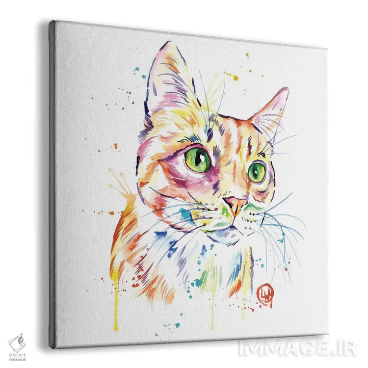 تابلو دکوراتیو گربه نارنجی خالدار اثر لیزا وایت هاوس - نمای پرسپکتیو محصول