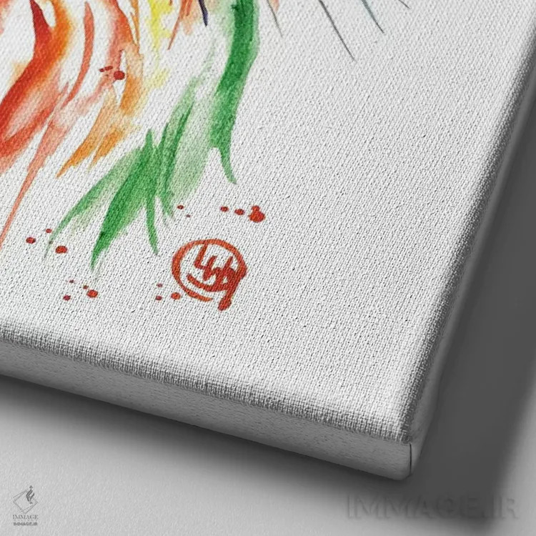 تابلو دکوراتیو گربه مین کون اثر لیزا وایت هاوس - نمای نزدیک بافت بوم