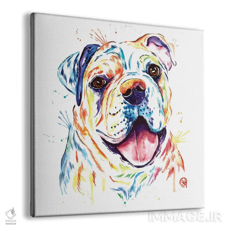 تابلو دکوراتیو شلـبی رو، بولداگ اثر لیزا وایت هاوس - نمای پرسپکتیو محصول