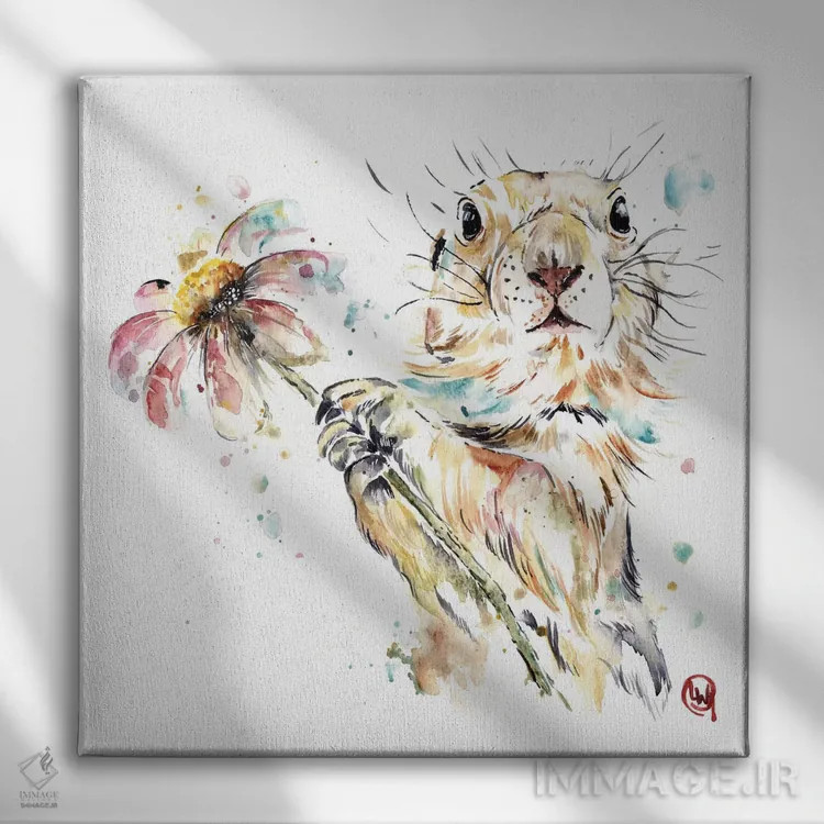 تابلو دکوراتیو پیت علفزار اثر لیزا وایت هاوس - نمای روبهرو روی دیوار