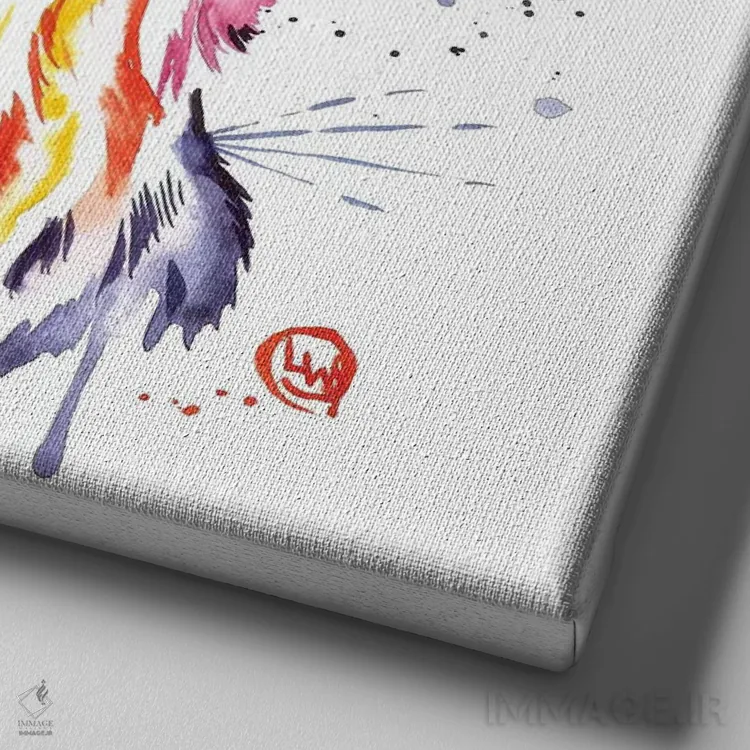 تابلو دکوراتیو روتوایلر اثر لیزا وایت هاوس - نمای نزدیک بافت بوم