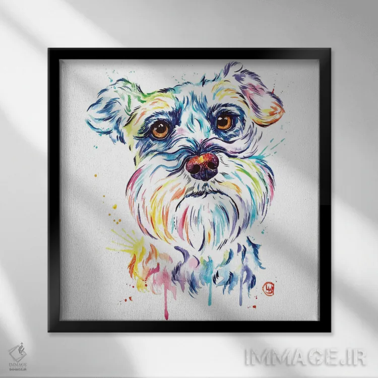 تابلو دکوراتیو شناوزر اثر لیزا وایت هاوس - نمای قابدار مشکی