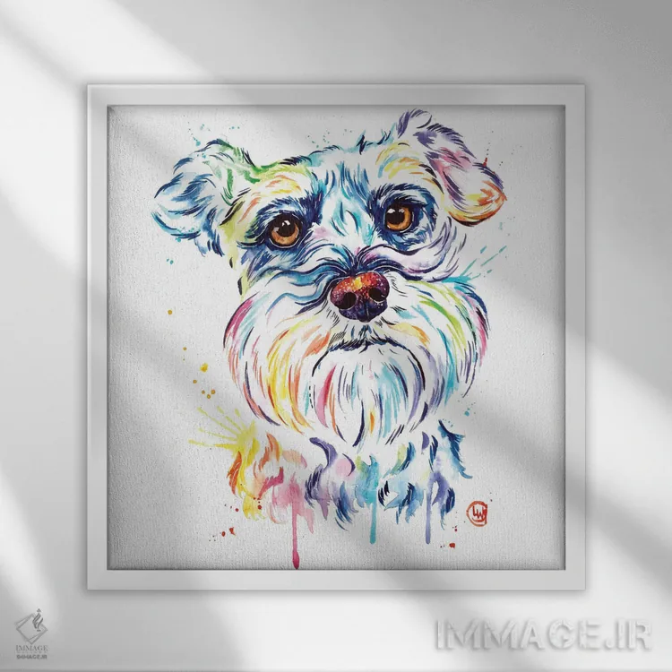 تابلو دکوراتیو شناوزر اثر لیزا وایت هاوس - نمای قابدار سفید