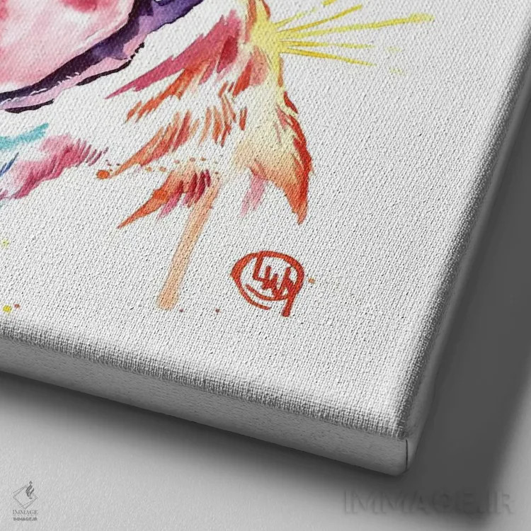 تابلو دکوراتیو شلـبی رو، بولداگ اثر لیزا وایت هاوس - نمای نزدیک بافت بوم