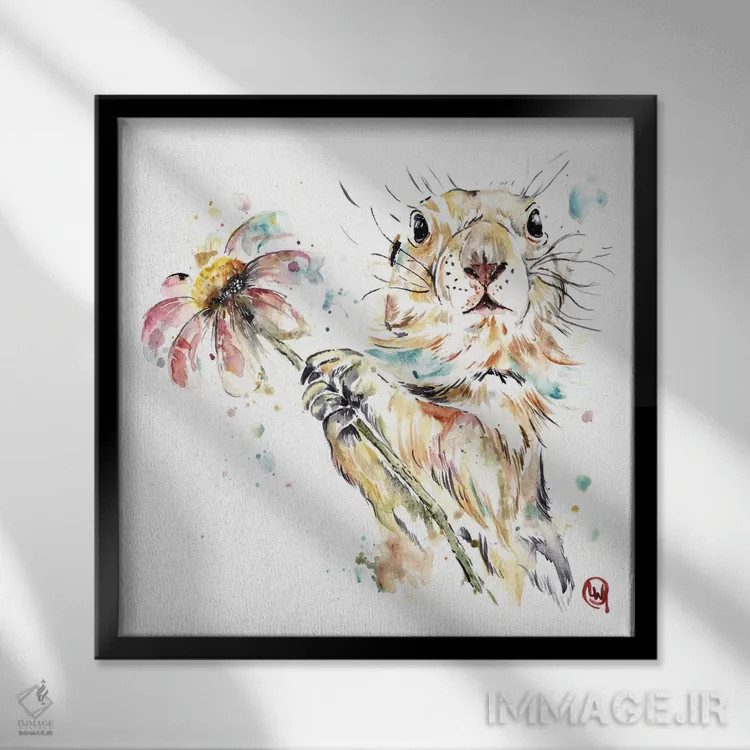 تابلو دکوراتیو پیت علفزار اثر لیزا وایت هاوس - نمای قابدار مشکی