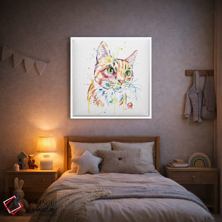 تابلو دکوراتیو گربه نارنجی خالدار اثر لیزا وایت هاوس - D1W
