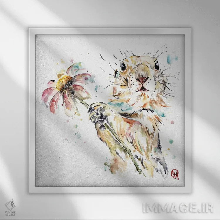 تابلو دکوراتیو پیت علفزار اثر لیزا وایت هاوس - نمای قابدار سفید