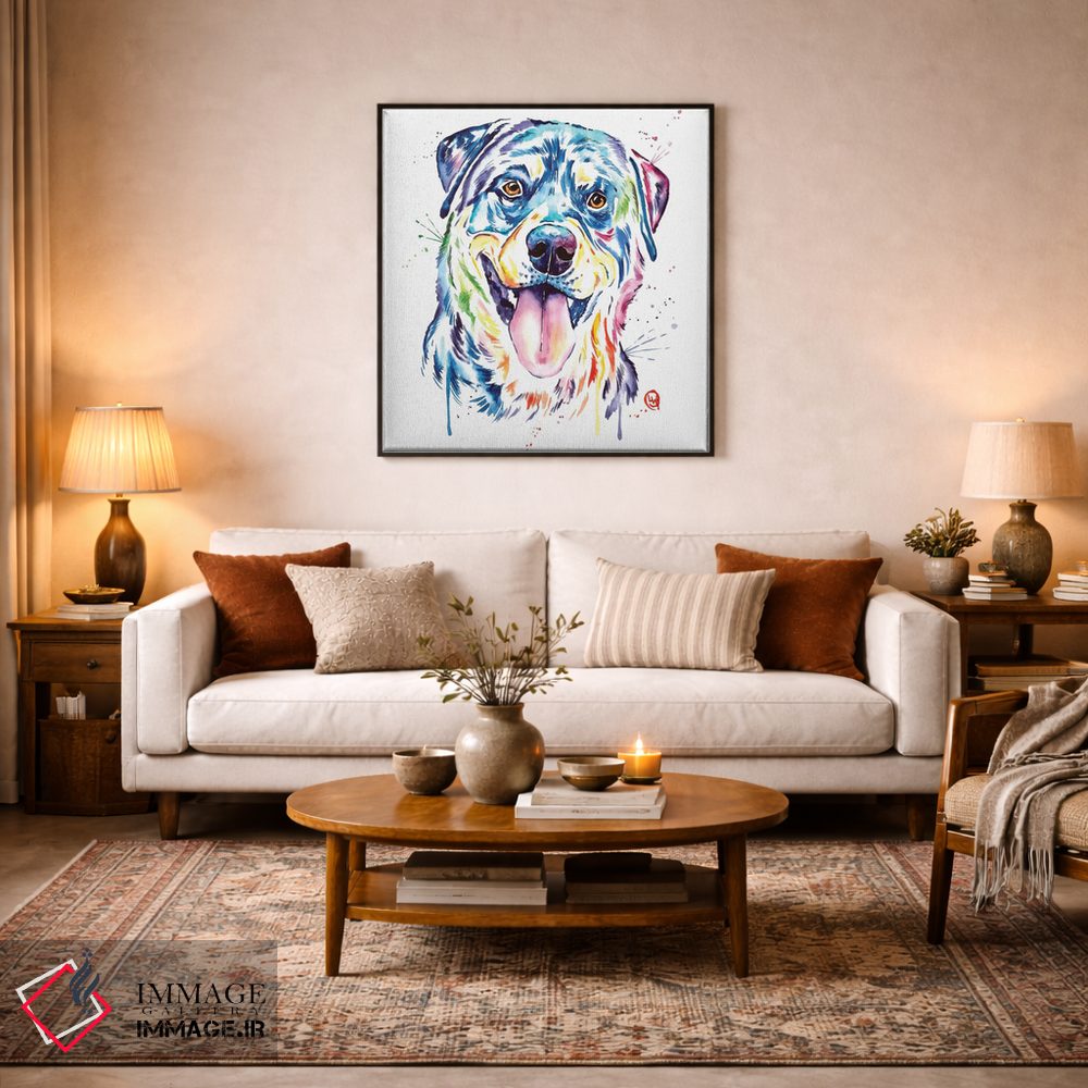 تابلو دکوراتیو روتوایلر اثر لیزا وایت هاوس - D4B