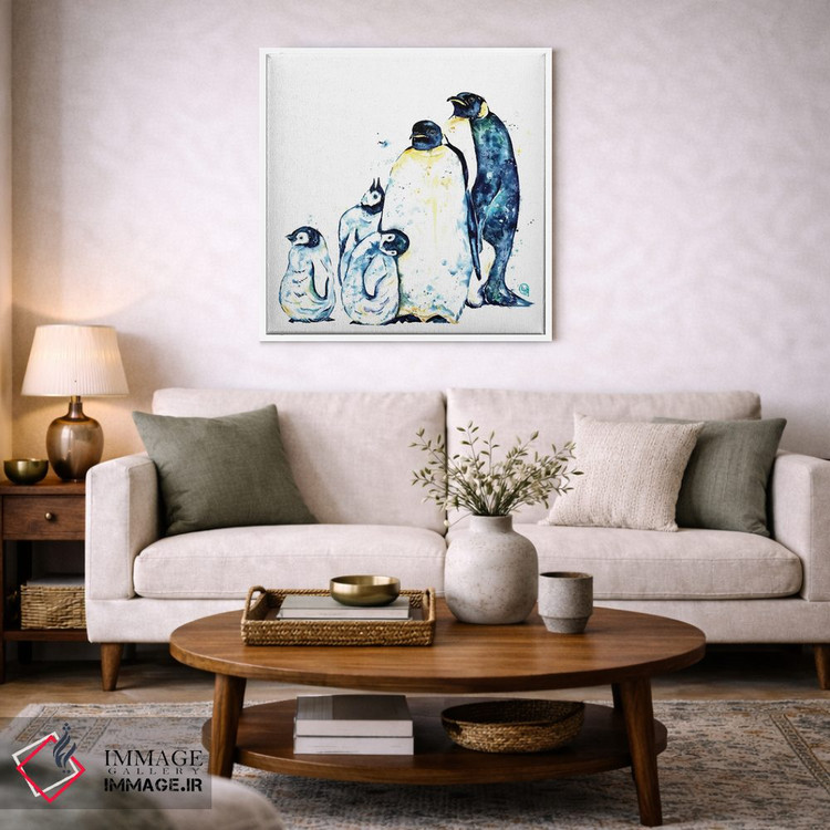 تابلو دکوراتیو خانواده پنگوئن اثر لیزا وایت هاوس - D3W