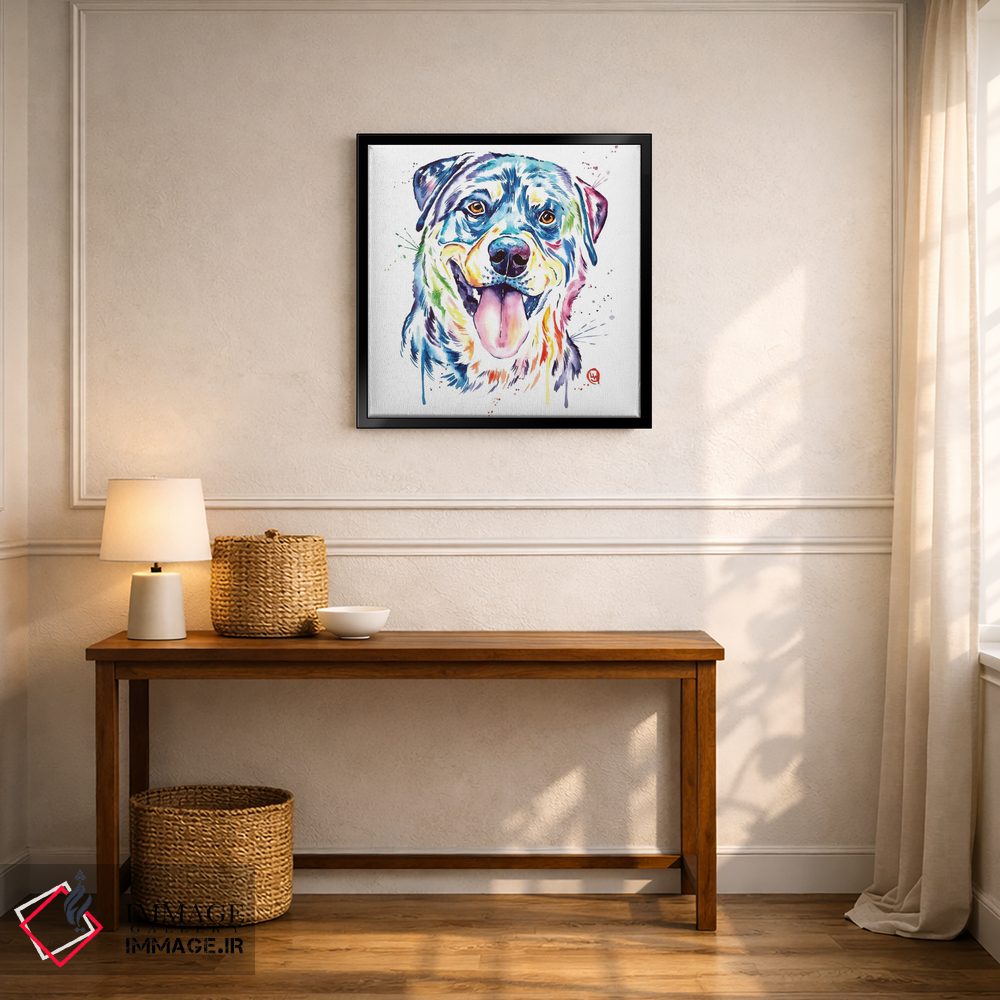 تابلو دکوراتیو روتوایلر اثر لیزا وایت هاوس - D6B