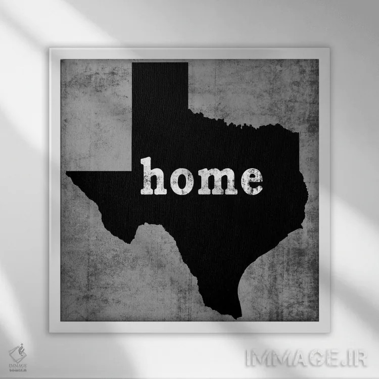 تابلو دکوراتیو تگزاس اثر لوک ویلسون - نمای قابدار سفید