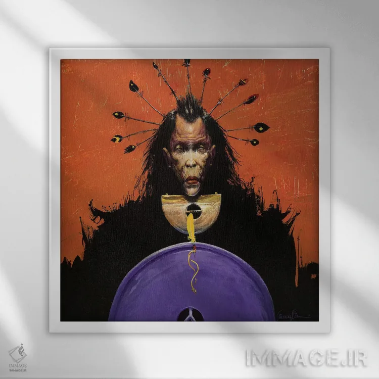 تابلو دکوراتیو سازنده زمستان اثر لاورنس لی - نمای قابدار سفید