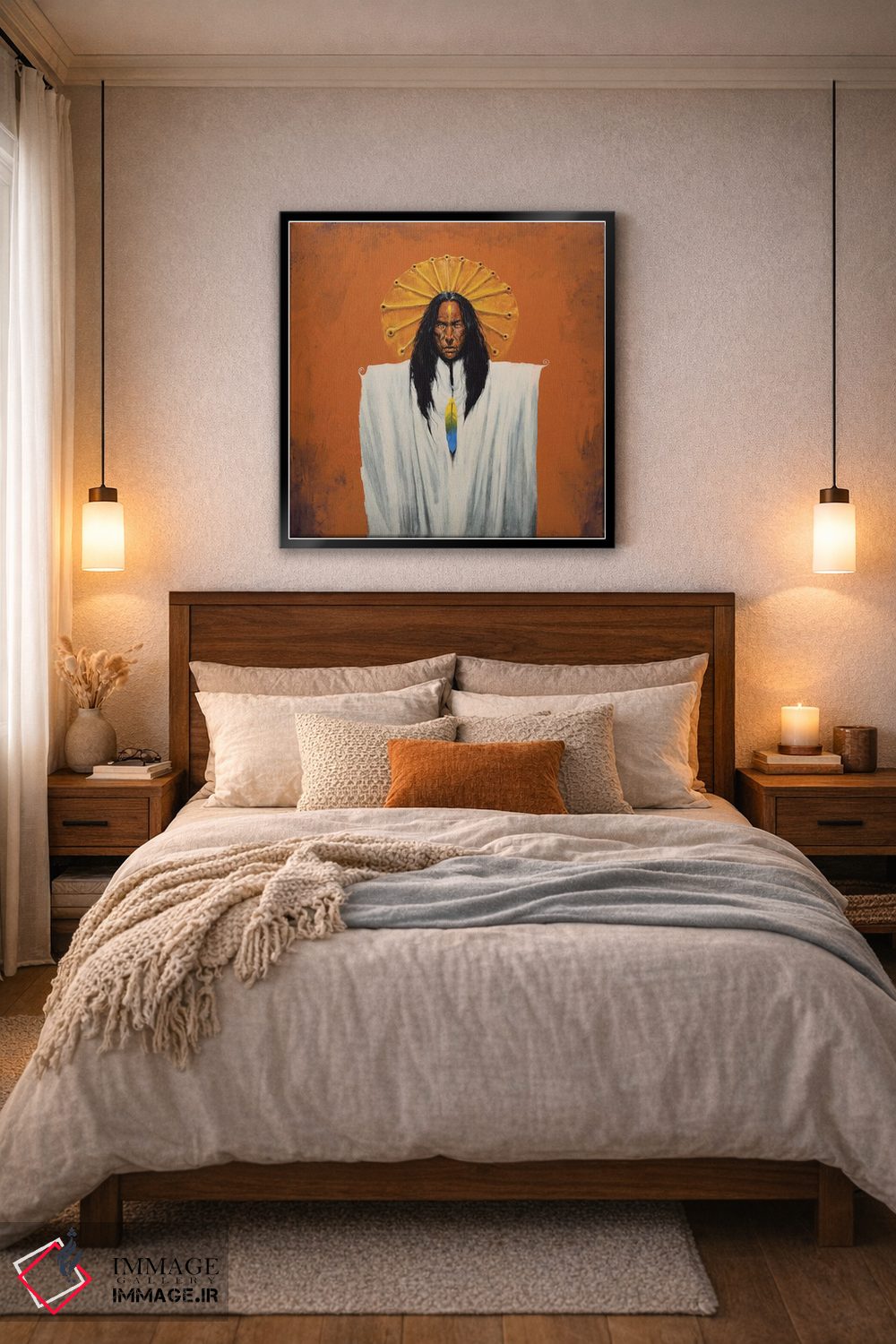 تابلو دکوراتیو شامان روح خورشید اثر لاورنس لی - D6B