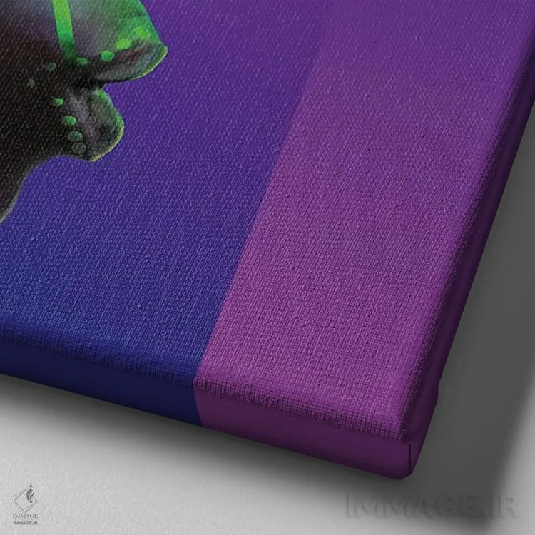 تابلو دکوراتیو شامان جوان اثر لاورنس لی - نمای نزدیک بافت بوم