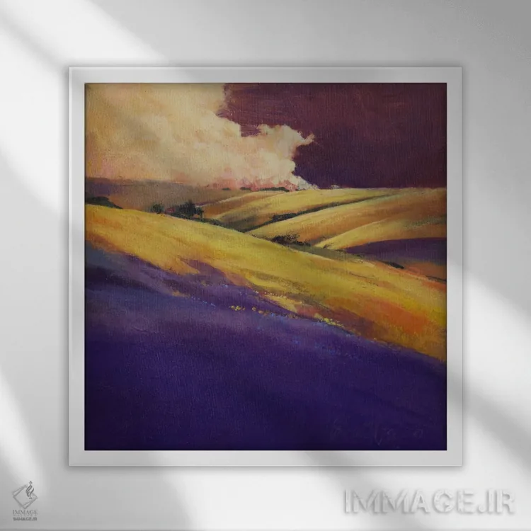 تابلو انتزاعی دوشنبه متغیر اثر لاورنس لی - نمای قابدار سفید