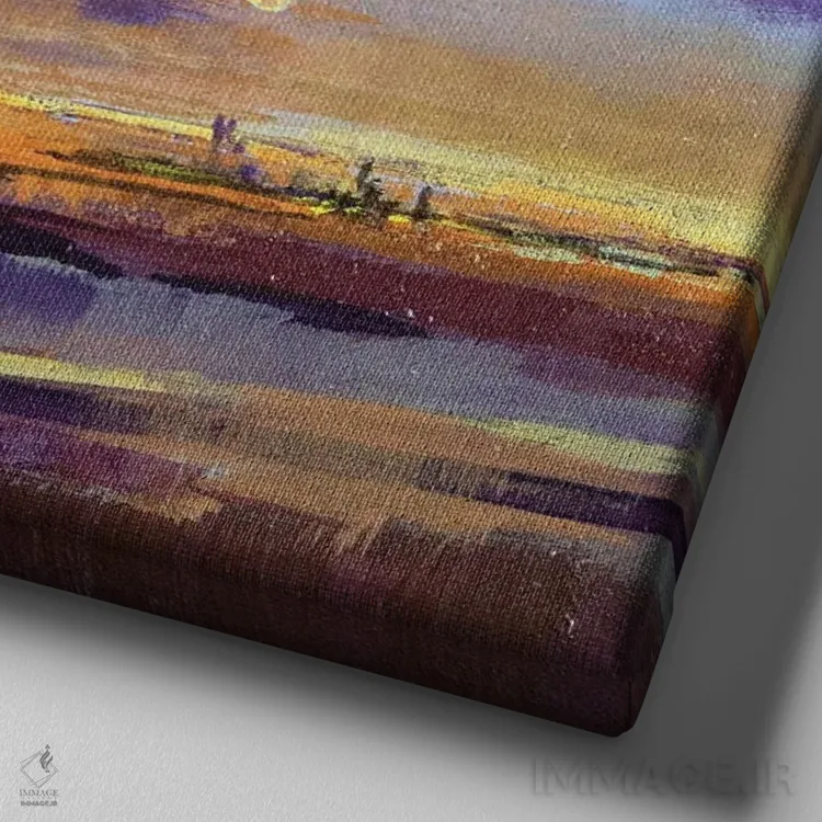 تابلو دکوراتیو طلوع آفتاب در سونویتا اثر لاورنس لی - نمای نزدیک بافت بوم