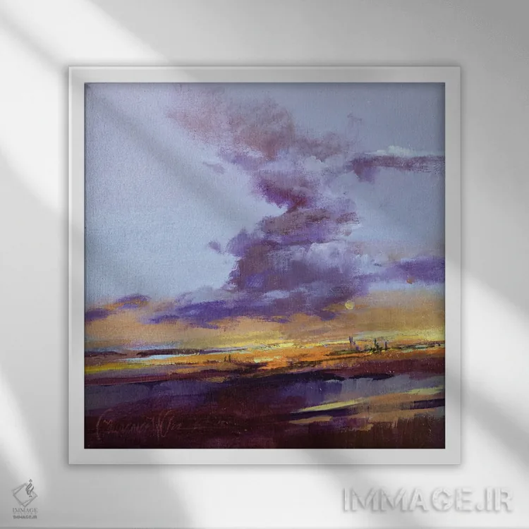 تابلو دکوراتیو طلوع آفتاب در سونویتا اثر لاورنس لی - نمای قابدار سفید