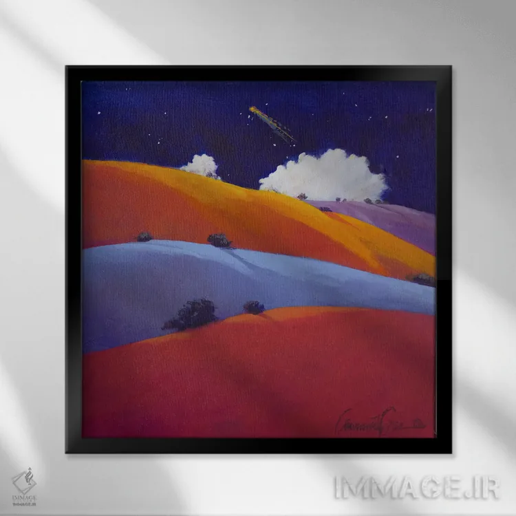 تابلو انتزاعی ستاره مهمان اثر لاورنس لی - نمای قابدار مشکی