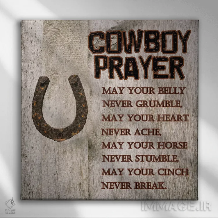 تابلو مدرن دعای کابوی اثر شلند لوئیس - نمای روبهرو روی دیوار