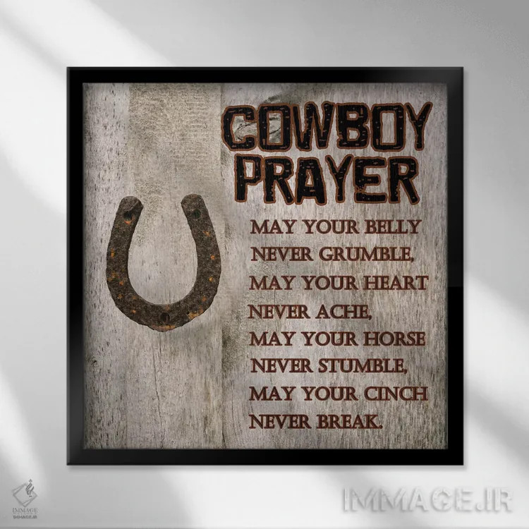 تابلو مدرن دعای کابوی اثر شلند لوئیس - نمای قابدار مشکی