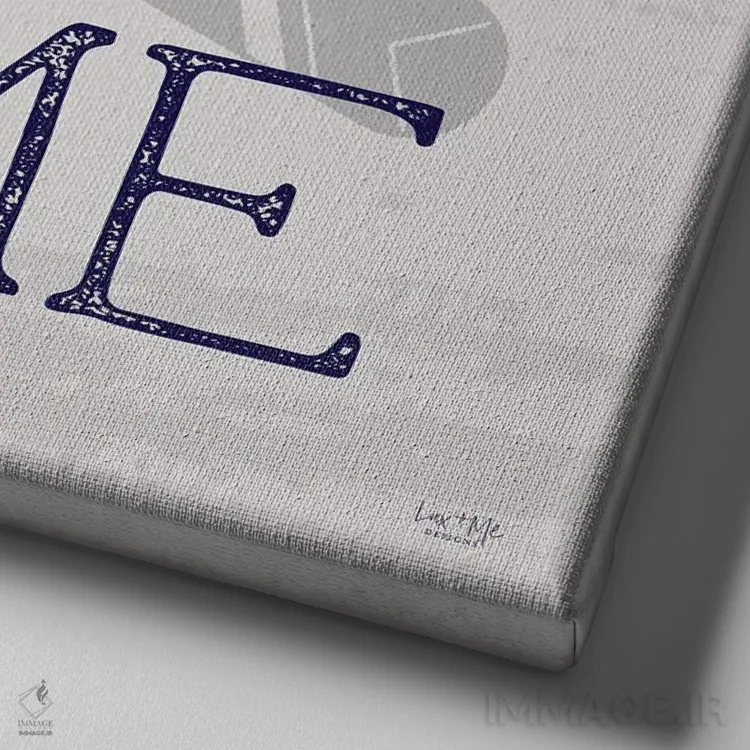 تابلو دکوراتیو دریاچه، خوش آمدی به خانه ما اثر لوکس + می دیزاینز - نمای نزدیک بافت بوم