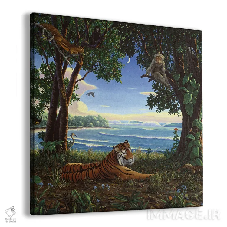تابلو دکوراتیو جنگل جاوه اثر چارلز لین براگ - نمای پرسپکتیو محصول