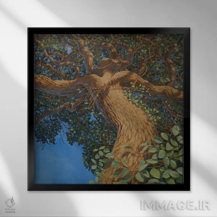 تابلو دکوراتیو درخت مادر اثر چارلز لین براگ - نمای قابدار مشکی