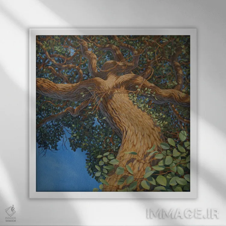 تابلو دکوراتیو درخت مادر اثر چارلز لین براگ - نمای قابدار سفید