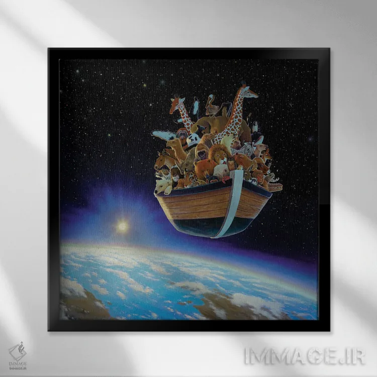 تابلو دکوراتیو کشتی نوح اثر چارلز لین براگ - نمای قابدار مشکی