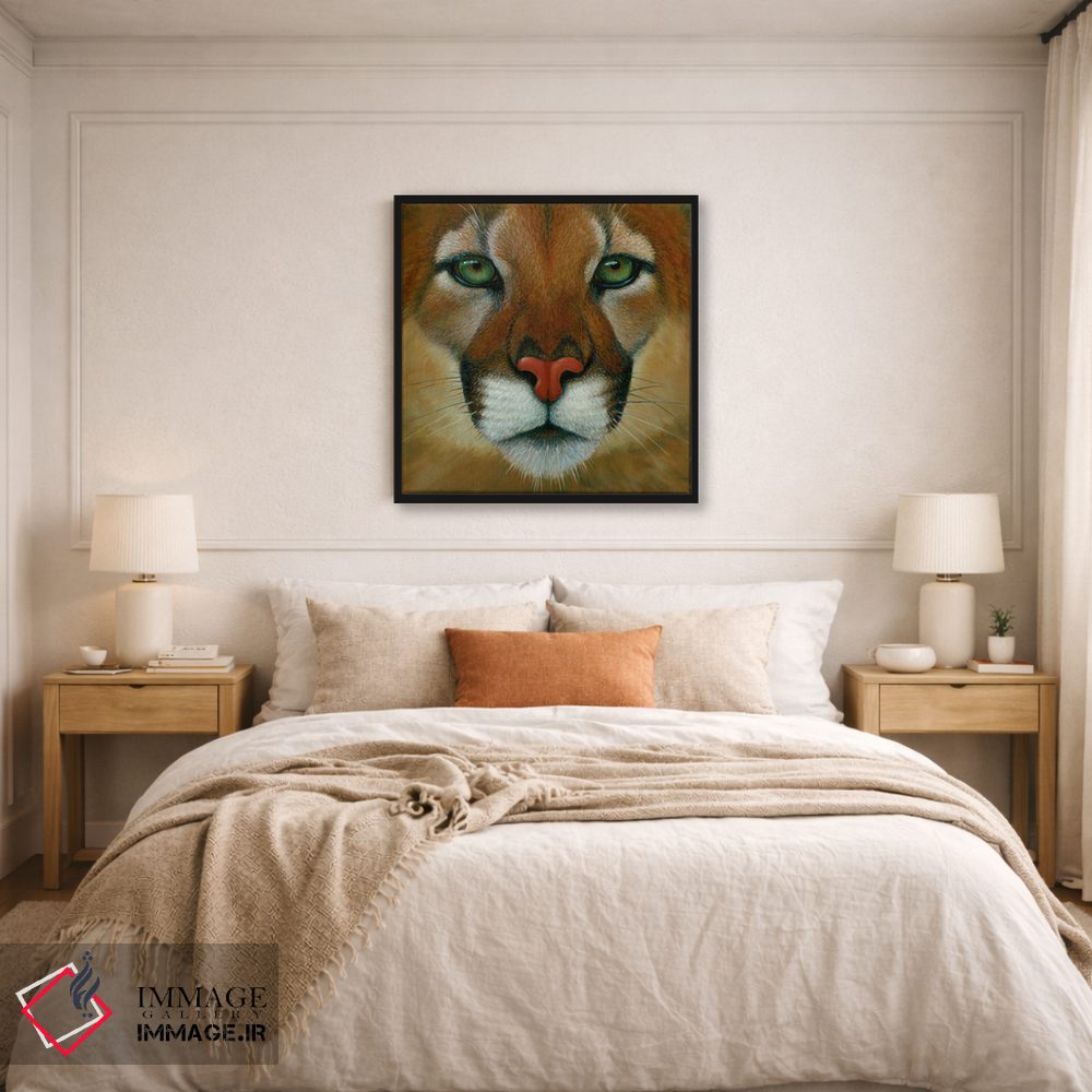 تابلو دکوراتیو چهره پوما اثر چارلز لین براگ - D6B