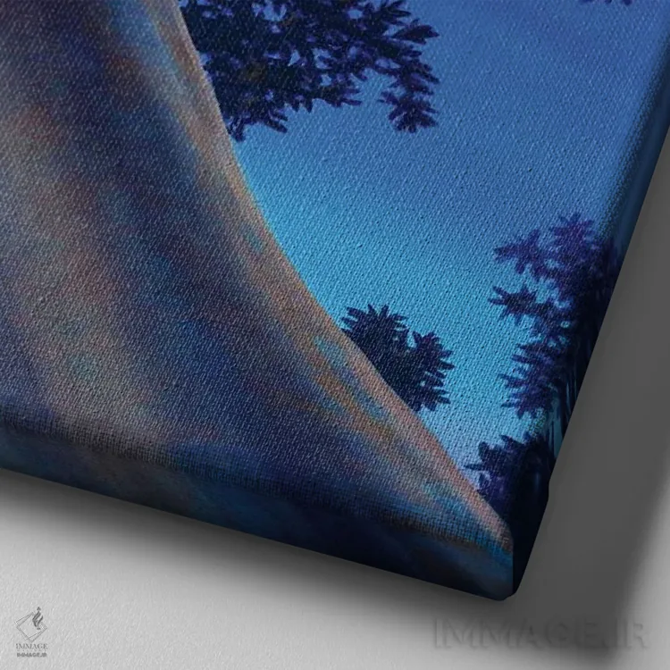 تابلو دکوراتیو گرگ ومیش اثر چارلز لین براگ - نمای نزدیک بافت بوم