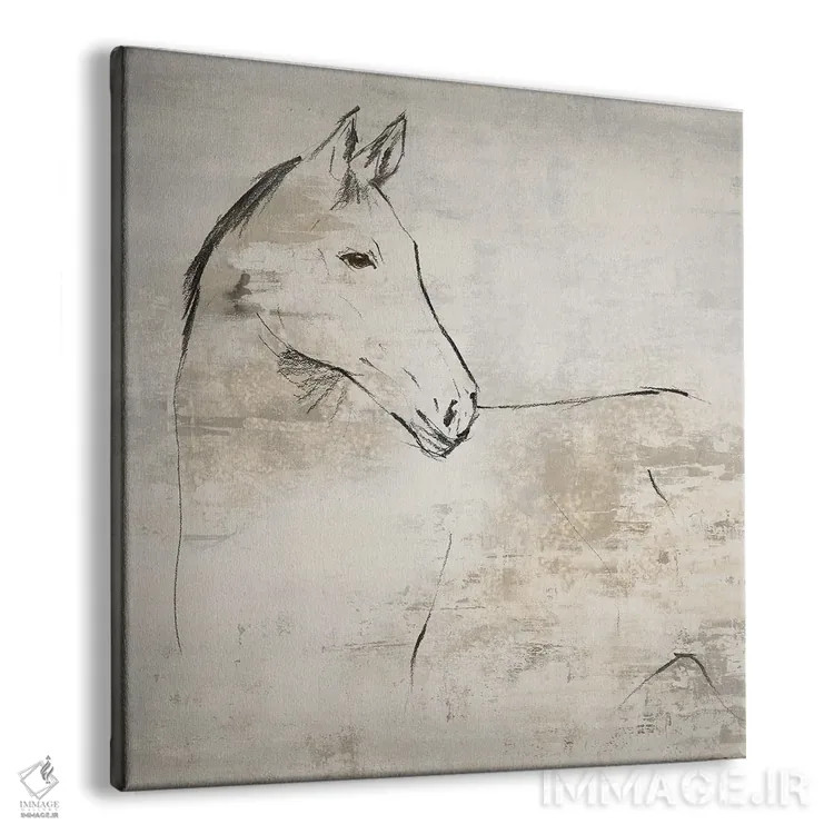 تابلو مینیمال اسب II اثر لیلی کی - نمای پرسپکتیو محصول