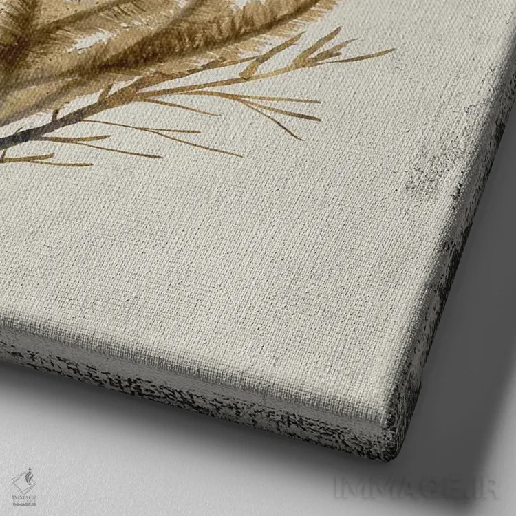 تابلو مینیمال مرجان زرد III اثر لیلی کی - نمای نزدیک بافت بوم