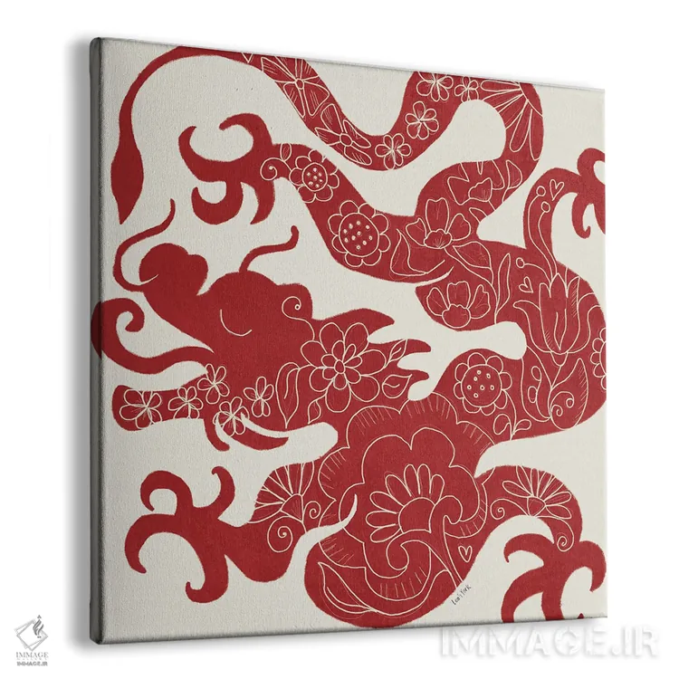 تابلو دکوراتیو سال اژدها اثر لیا یورک - نمای پرسپکتیو محصول