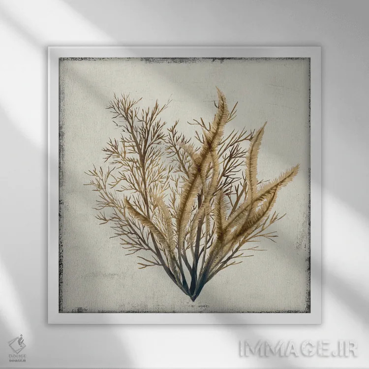 تابلو مینیمال مرجان زرد III اثر لیلی کی - نمای قابدار سفید