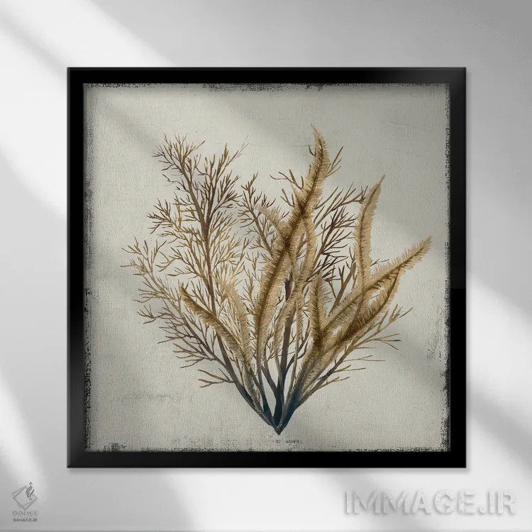 تابلو مینیمال مرجان زرد III اثر لیلی کی - نمای قابدار مشکی