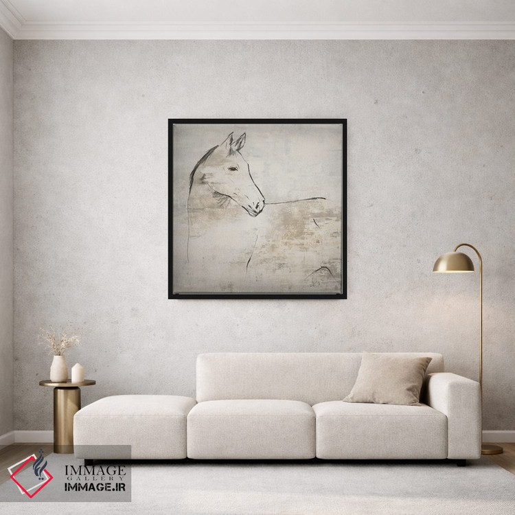 تابلو مینیمال اسب II اثر لیلی کی - D1B