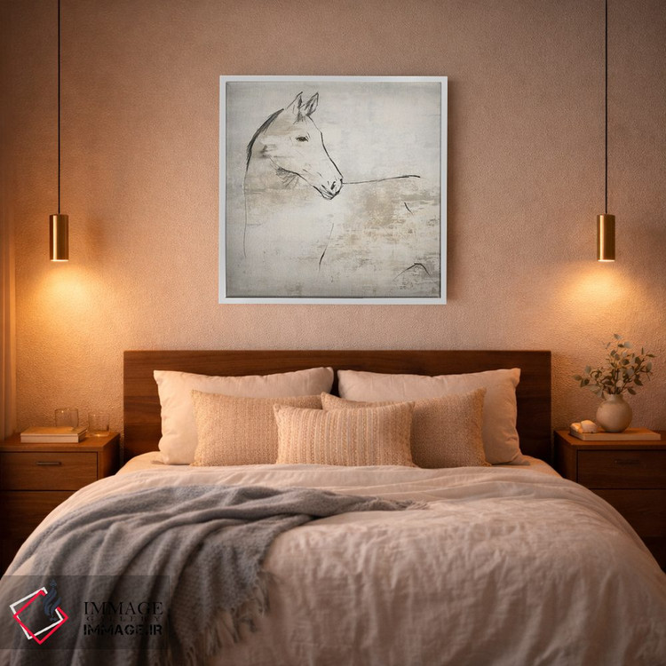 تابلو مینیمال اسب II اثر لیلی کی - D2W