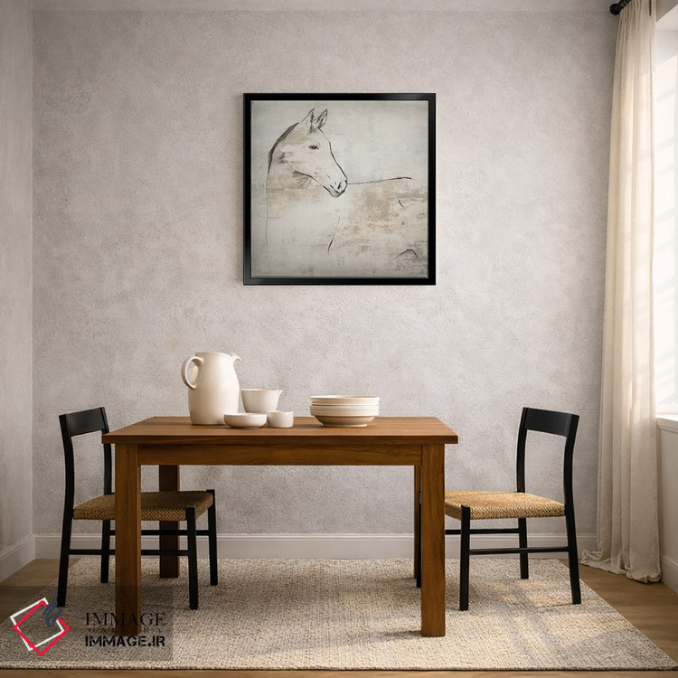 تابلو مینیمال اسب II اثر لیلی کی - D4B