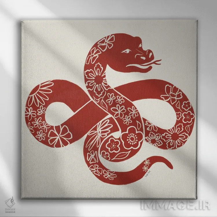 تابلو دکوراتیو سال مار اثر لیا یورک - نمای روبهرو روی دیوار