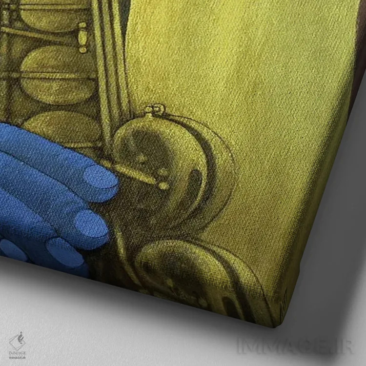 تابلو کلاسیک بن وبستر اثر لری اسمارت - نمای نزدیک بافت بوم