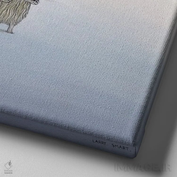 تابلو کلاسیک تپه ها در زمستان، ۱۹۸۴ اثر لری اسمارت - نمای نزدیک بافت بوم